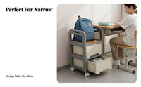 Deskside book bag Holder With casters Storage Trolley Easy to Move for Classroom