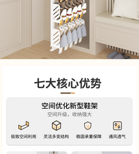 抽拉鞋架极窄侧装不锈钢家用夹缝楼梯深鞋柜内置侧拉五金收纳神器 【530mm深】6层-S形+立斗组合收纳-左右侧装通用