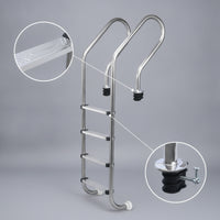 Corrosion-Resistant 4-Step Pool Ladder Sturdy Stainless Steel Pool Ladder Stable Safe