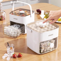 Press-Type Ice Cube Tray with Lid, 48-Grid, Food-Grade PP, Easy Release