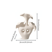 Flower Vessel with Cutouts Modern Sculptural Vase Elegant for Entryway, Office