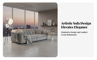 Fluffy-Like Design Channel-Tufted Sofa Modern Minimalist Design Couch High-Resilience Filling Living Room Seating Skin-Friendly Material for Apartment Dwellers, Homeowners, Young Adults, Small Areas, Home, Lounge Area