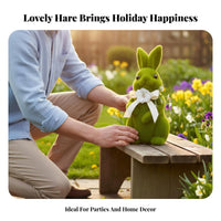 Easter Rabbit Decoration Mossy Appearance Artificial Foliage Rabbit Statue