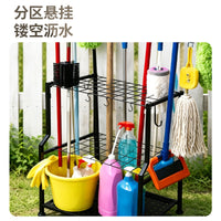 亚马逊户外花园清洁工具收纳架分区收纳洞洞板草坪园艺工具架落地
