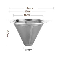 Stainless Steel Coffee Filter Full-Bodied Flavor Reusable Pour-over Coffee Cone