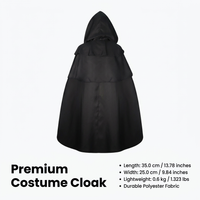 Fancy Dress Hooded Cape, Gothic Hooded Cloak Polyester, Halloween Party Hooded C #variant:S