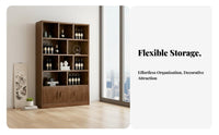 Modern Chinese Design Wooden Wine Cabinet Large Capacity Living Room Storage Rack Sturdy Construction Tall Liquor Cabinet Stable Base for Restaurant Owners, Homeowners, Entertainers, Home Bar, Kitchen
