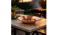 Copper Dry Pot Shallow Cookware Handmade for Home Cooks