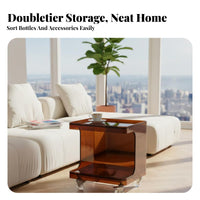 Transparent Utility Trolley Light Luxury design Multi-Tier Clear Trolley