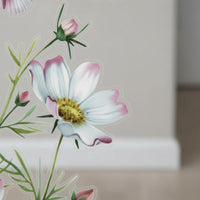Cosmos Flower Wall Decal Self Botanical Window Cling Watercolor Design
