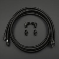 6AN Gearbox Cooler Line Kit Braided Gearbox Cooler Line with Fittings Flexible Black Anodized for Mechanics, Car Builders, Engine Bay