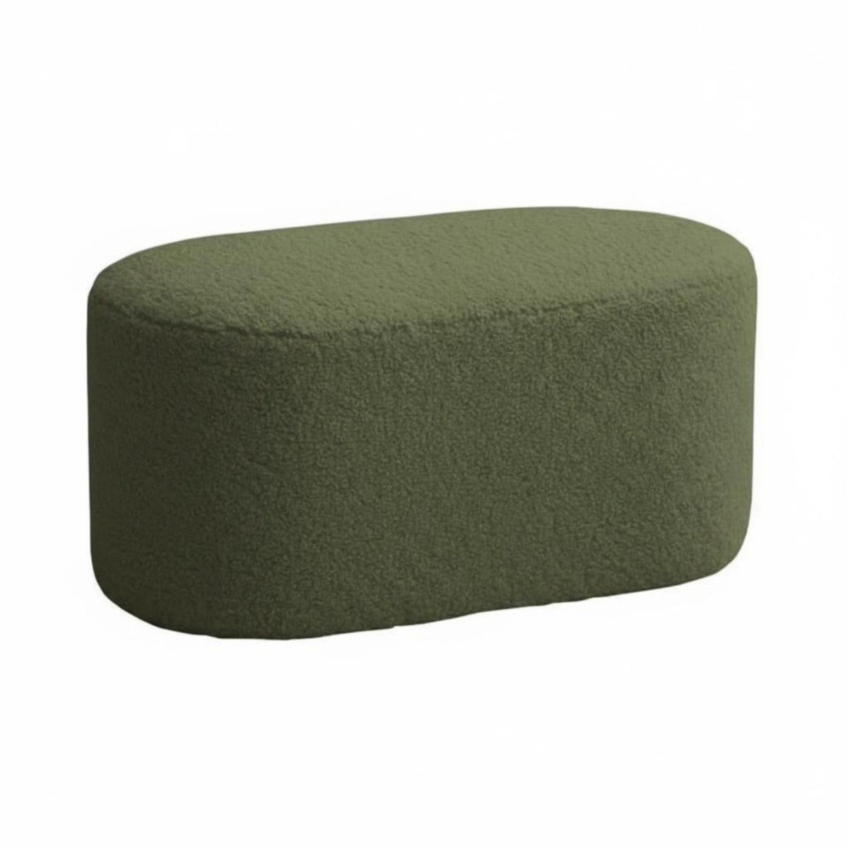 Round Boucle Ottoman Soft and Comfortable Round Boucle Stool Minimalist Design