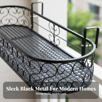 Balcony Railing Planter Box Weather-Resistant Hanging Planter container for Indoor