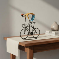 Cycle Statue Vintage Design Abstract Bike Sculpture Colorful Accents Metal Cycle Decor for Entryway