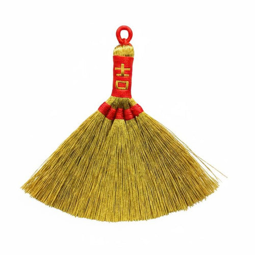 Chinese Style Broom Pendant Handmade Broom Hanging Ornament Festive Home Decoration