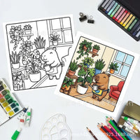可爱卡皮巴拉涂色书Capybara Coloring Book  卡皮巴拉趣味涂色书