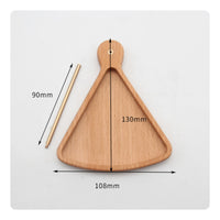 Tray with Metal Rod Fan-Shaped Tray Round Handle Hole Raised Edges