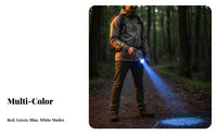 Zoomable Flashlight Aluminum Alloy Shell Multi-Color Lamp Flashlight RGBW Torch Fall Resistant Handheld Shine for Outdoor