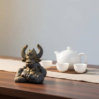 Bull Demon King Bust Handmade Tabletop Decor Rustic