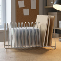 Desktop Album Rack Arched Dividers Metal Album Storage Rack Open Open-Sided