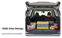 Large Capacity foldable Trunk Organizer Multi-Compartment foldable luggage Container Foldable Design Car Storage Portable for Travelers, Families, Shoppers, Grocery Shopping, highway Trips, Camping, SUV