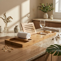 Bathtub Tray Wooden Bathroom Accessory Minimalist