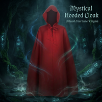 Hooded Cape Medieval Costumes, Wizard Costume Hooded Cloak, Maxi Cape for Fancy  #variant:S