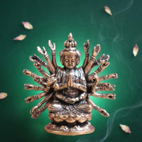 Thousand-Hand Guanyin Sculpture Vintage Design Multi-Arm Deity Statue Tea Pet