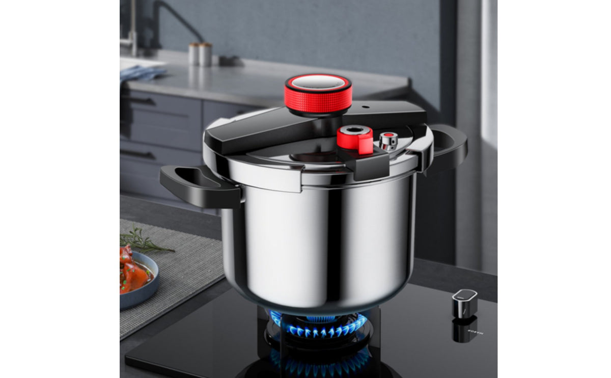 Burst-Resistant-Proof Design Stainless Steel Pressure Cooker Energy Saving Stovetop Pressure Cooker Enhanced Safety Features Locking Lid Stockpot Long-Lasting Construction for Home Cooks, Families, Meal Prep