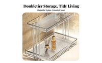 2-Tier Vanity Shelf Space Saving 2-Tier Standing Shelf adaptable Use for Renters