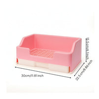 Rabbit Litter Box with Drawer Openopen-Top Tray Low-Entry for Cages, Hutches