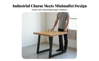 Thick Tabletop Industrial Dining Table Long-Lasting Retro Dining Table and Chair Set Easy to Clean Adjustable Anti-Slip Feet for Restaurant Owners, Apartment Dwellers, Interior Designers, Cafe, Breakfast Nook