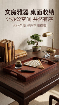 酸枣木托盘长方形茶盘带把手家用餐盘创意茶壶面包盘酒店餐厅用品