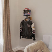 Wooden Tactical Gear Organizer Rack, Wall-Mounted, for Helmets