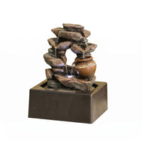 Desktop Waterfall Retro Style Tabletop Humidifier Waterfall Humidifying Home Decor for Desk