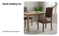 2 Pieces Upholstered Tufted-Back Chair Easy Assembly Indoor Seating Nordic