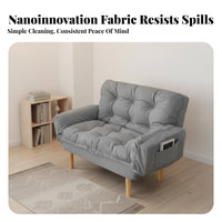 Transformable Foam Sleeper Two-Person Capacity Chair Bed Space-Saving Removable Cover for Young Adults, Students, Bedroom