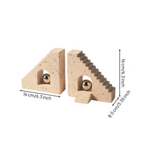 Modern Design Beige Layered Arch Bookends Stone-Look Bookends