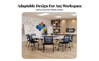 Stackable Mesh Rear Chair Sturdy Frame Seating Furniture Ergonomic Support No Assembly Required for Office Workers, Students