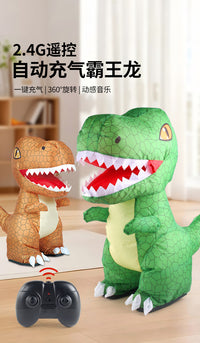 Remote Control Inflatable Dinosaur Toy with Music, One-Key Auto Inflation