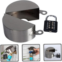 Outdoor Spigot Lock Cover with Padlock Combination Lockable Faucet Lockout Device for Homeowners, Maintenance