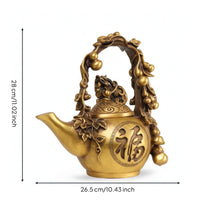 Teapot Ornament Traditional Chinese Sculpture Retro for Tea Room, Office Desk