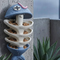 Fishbone Bird Feeder Lightweight Tiered Bird Feeder Weather-Resistant