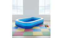 Rectangular Pool with Drain Plug Portable Inflatable Above Ground Pool Sturdy Thickened for Children, Patio