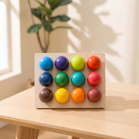 Compact Wooden Color Matching Game Educational Color Matching Puzzle Fine Motor Ball Puzzle Early Learning for Toddlers, Preschoolers, Home, Classroom