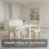 Space-Saving Table with Integrated Chairs Foldable Design Dining Set Installationuncluttered Slim Form for Students, Hosts