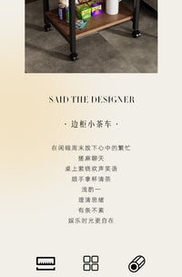麻将桌棋牌室茶几沙发边几方几小桌子茶水柜茶楼专用架子移动边桌 【烟缸款+带轮】小边几/双烟缸-黑木色