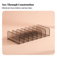 Transparent Design Clear Cosmetic Organizer Space Saving Desktop Makeup Storage Box Striped Texture for Beauty Lovers, Women, Dressing Table