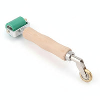 1 Piece Seam Roller Handheld Wooden Pressing Roller Metal Arm Double-ended Roller for Seamless Pressing Suitable for Film Fusing Edge Work Detail Corner Finishing