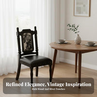 Upholstered Highrear Chair Retro Retro Design Upholstered Highrear Seat Nailhead Three-Piece Set Stain Resistant